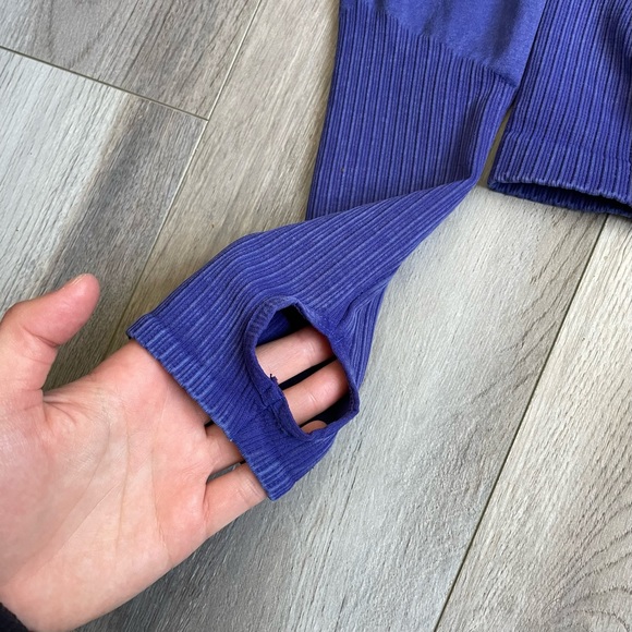 [SOLD] FP Movement Good Karma High-Neck Layer Workout Long Sleeve in Royal Blue - Picture 2 of 5